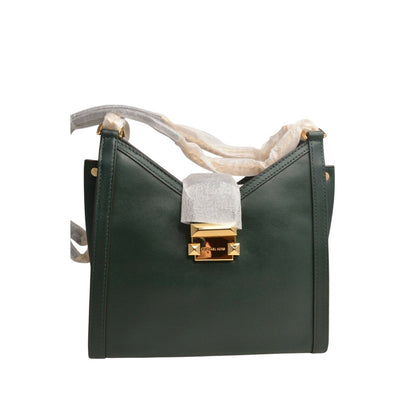 Michael Kors Whitney Chain Shoulder Tote Racing Green Gold Latch NWT! $298