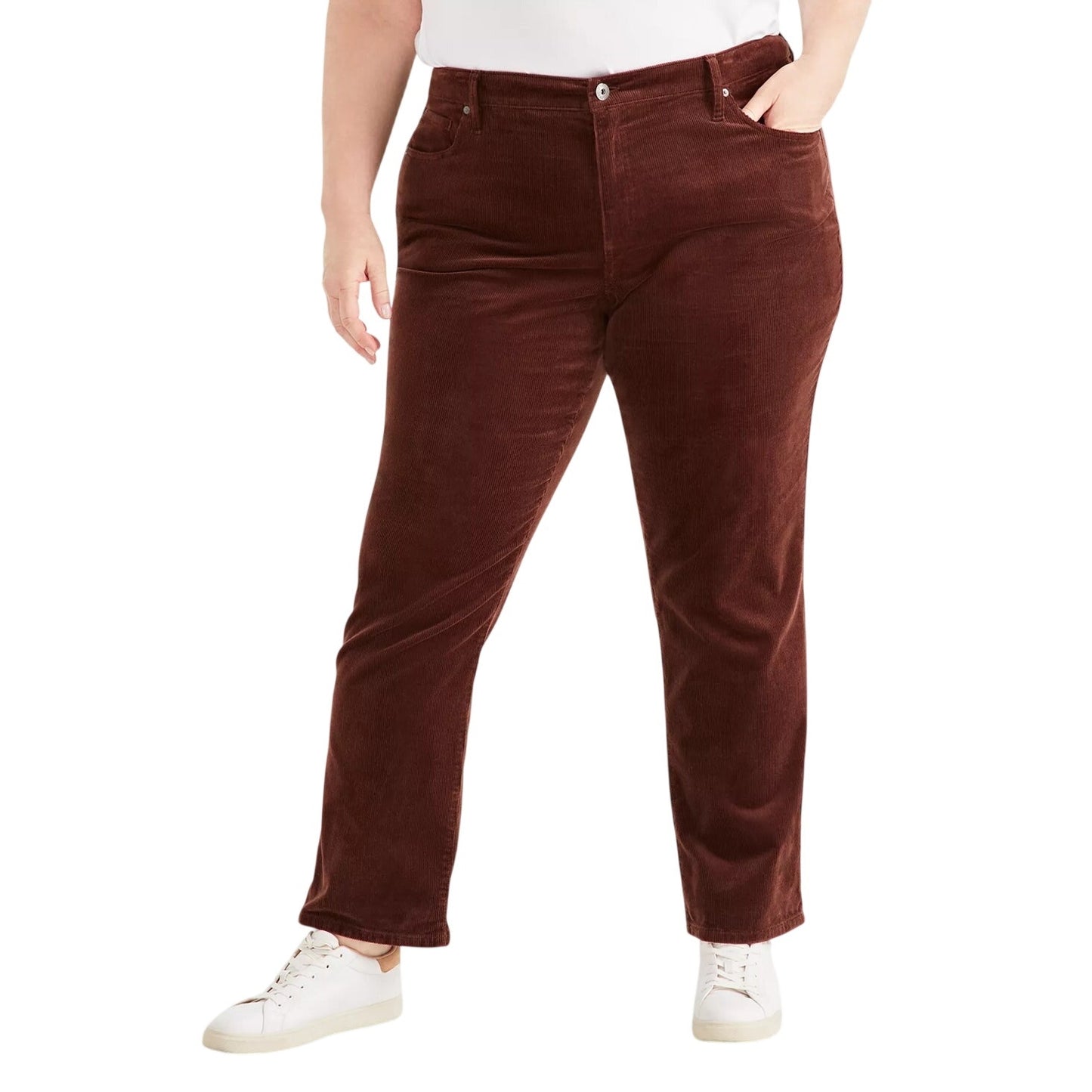 Style & Co. Plus Size High-Rise Straight-Leg Pants in Grand Brown
