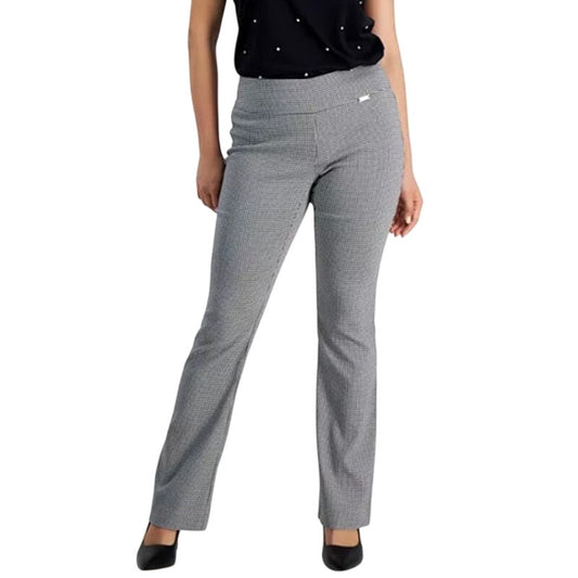 INC International Concepts Petite Houndstooth Bootcut Pants Herringbone Jacquard