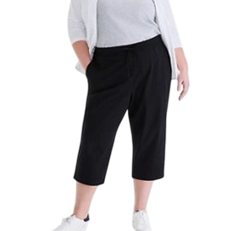 Style & Co. Petite Mid-Rise Pull-On Straight Leg Capri Jeggings in Black Rinse