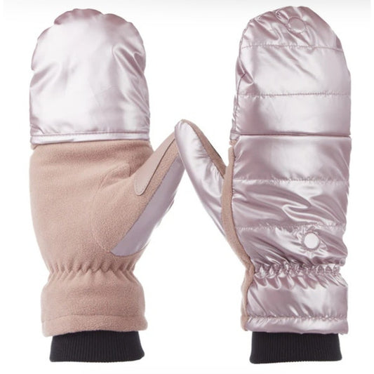 Isotoner Signature Women's Sleek Finger-Flip Touchscreen Mittens in Blush, L/XL