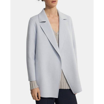 THEORY Clairene Jacket in Double-Face Wool-Cashmere in Harbor Melange