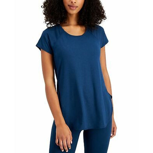 IDEOLOGY Ladies Moonlit Ocean Blue Activewear Tee Shirt, Size Medium