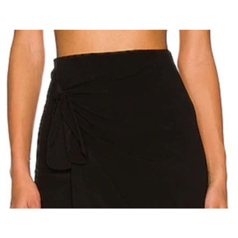 Helmut Lang Ladies Black Techno Jersey Double Knot Skirt