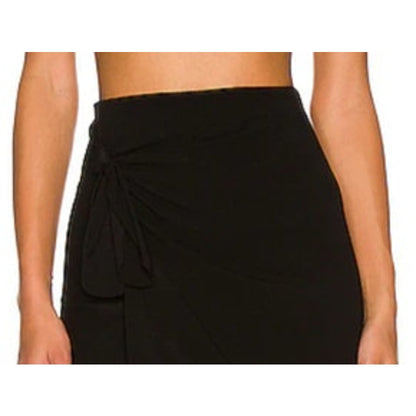 Helmut Lang Ladies Black Techno Jersey Double Knot Skirt