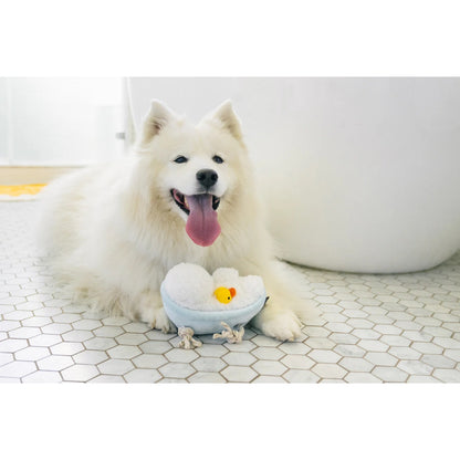 P.L.A.Y. Rub-a-Dub Tub Plush Dog Toy Blue White/Yellow Duck  Plush, 2 Pack