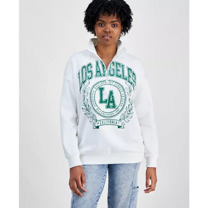 Self Esteem Juniors' Los Angeles Quarter-Zip Sweatshirt