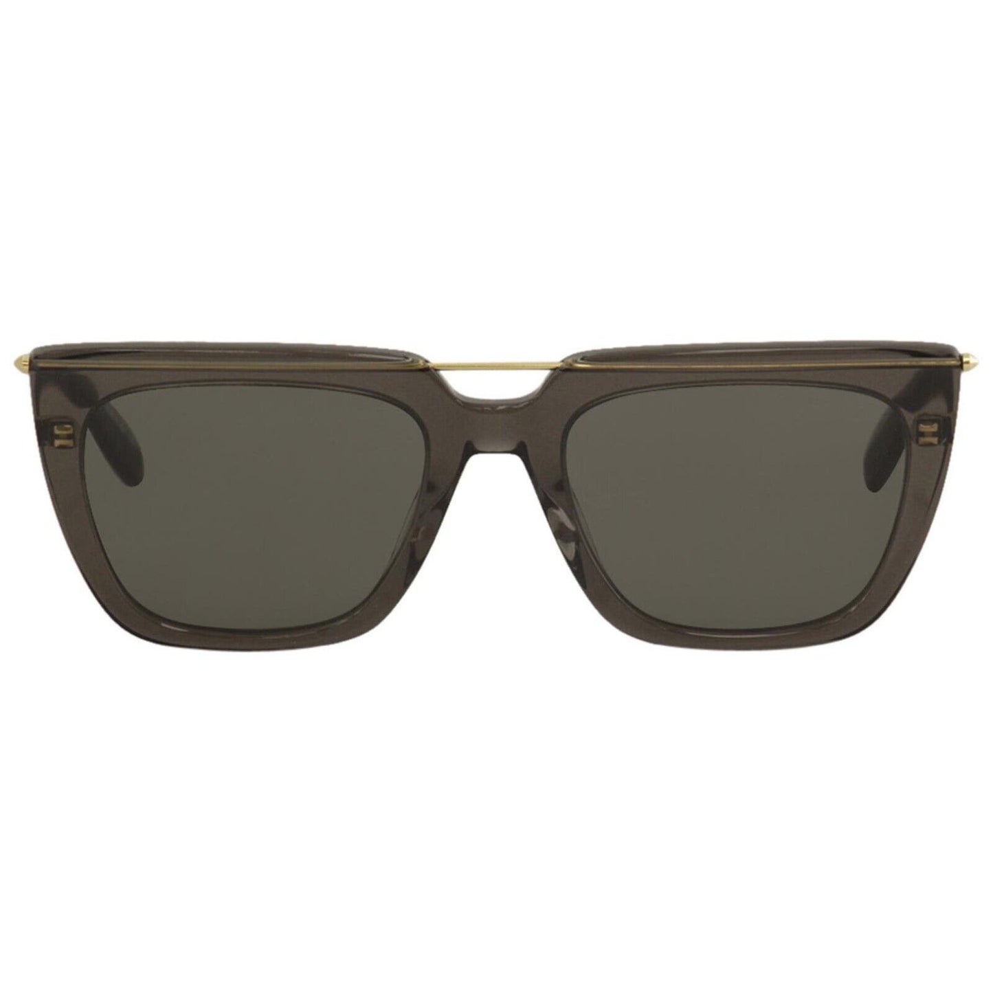 Alexander McQueen Gray Flat Top Sunglasses w/ Gold Details