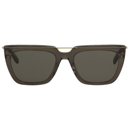 Alexander McQueen Gray Flat Top Sunglasses w/ Gold Details