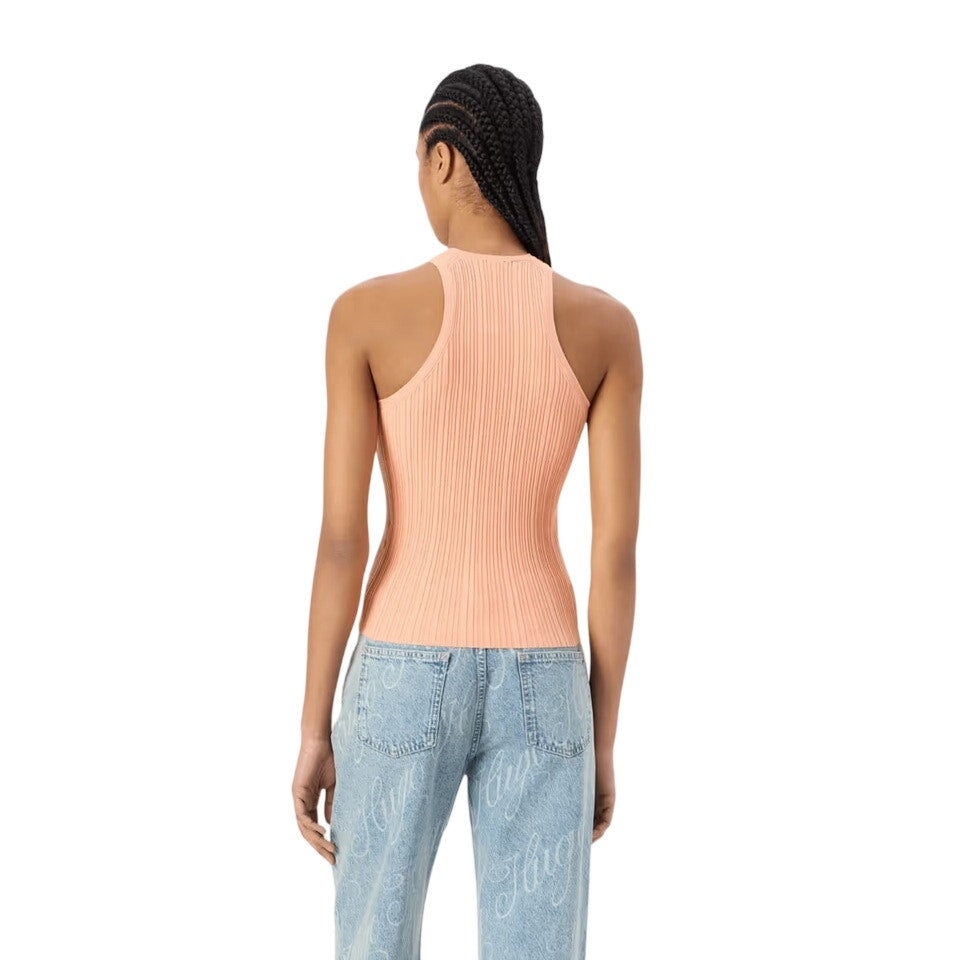 HUGO by Hugo Boss Sarepla Ribbed Sleeveless Top in Bright Orange