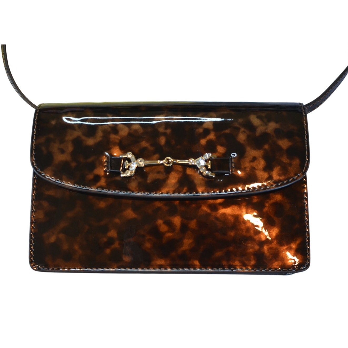 Sam Edelman "Loraine" Small Box Crossbody in Brown Black Tortoise Print