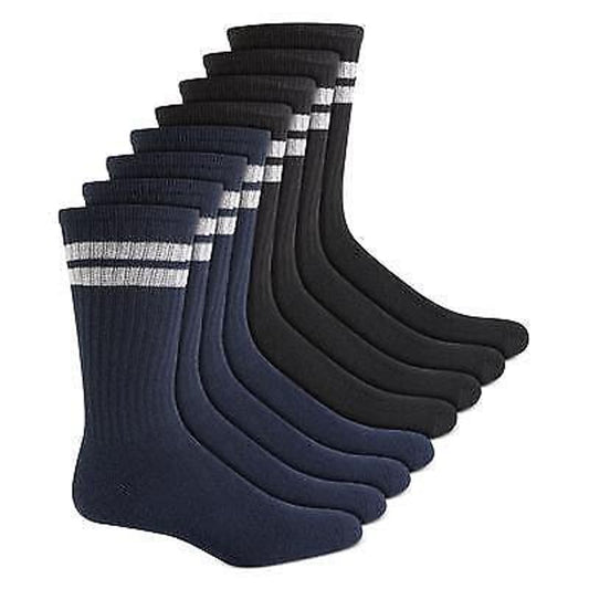 Club Room Men's Crew Sock 8 Pack Navy/Gray Black/Gray