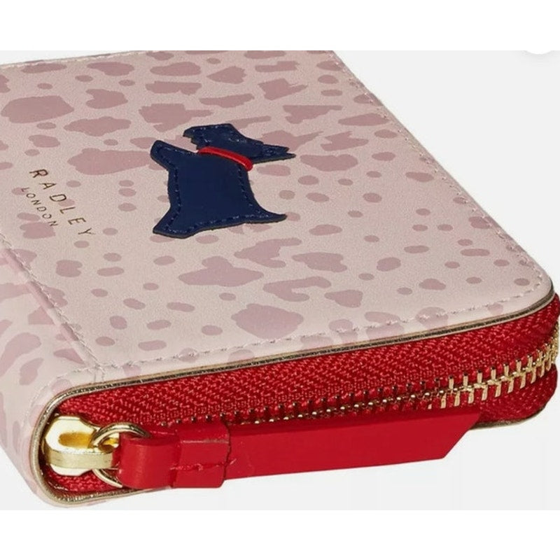 Radley Pink & Red Animal Print “Yes You Can” Wallet, Navy Blue Dog Decal