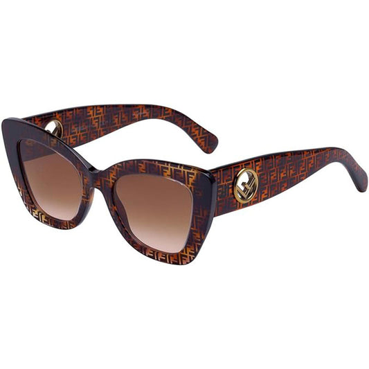 Fendi Brown & Black Havana Sunglasses, “Modern Cat Eye”