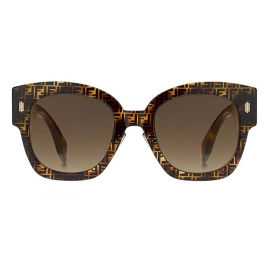 Fendi Brown & Black Havana Sunglasses w/ Gold Details, “FF0458/G/S”