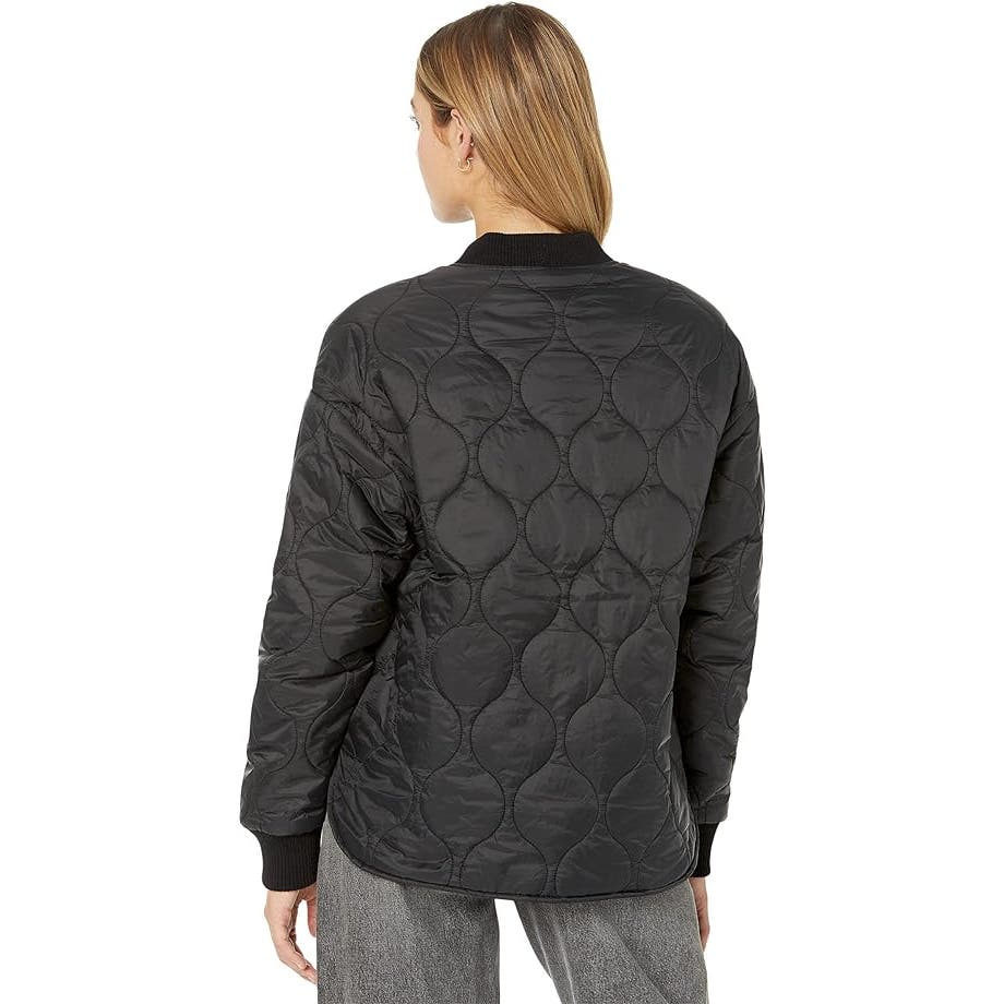 Sanctuary Vancouver Quilted Bomber Jacket In Black Noir