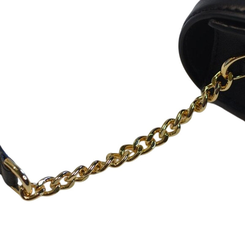 MICHAEL KORS Jet Set Leah Full Flap Chain Crossbody In Black Saffiano Leather