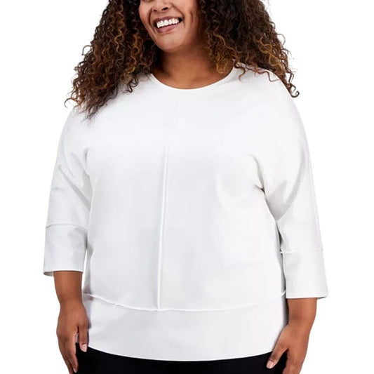 Jones New York Plus Size Dolman-Sleeve Tunic Top in NYC White