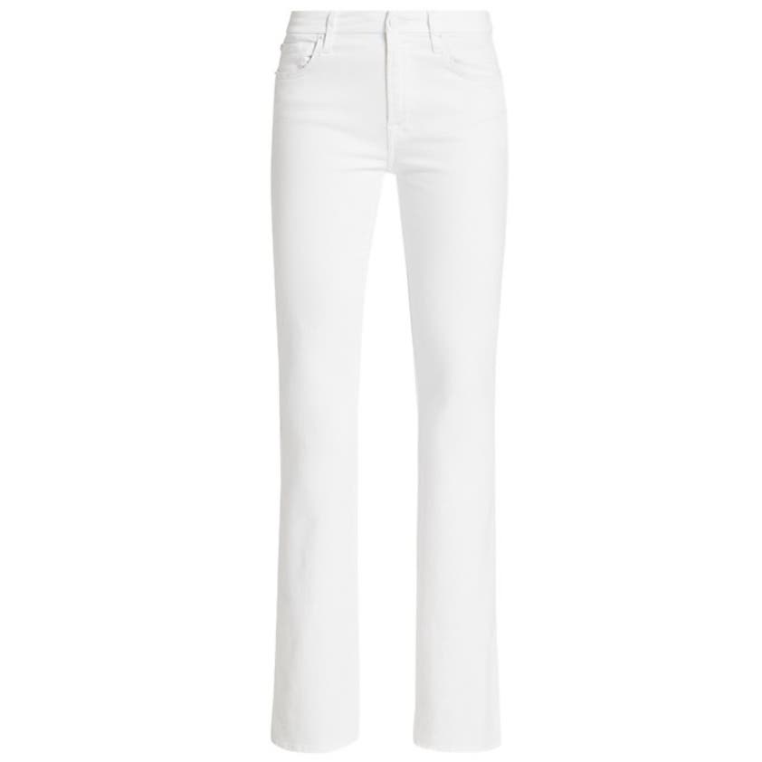 7 For All Mankind Kimmie Mid-Rise Stretch Boot-Cut Jeans White, SIze 29