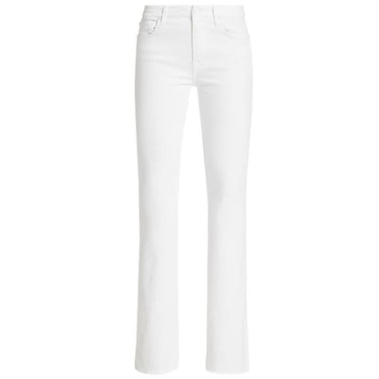 7 For All Mankind Kimmie Mid-Rise Stretch Boot-Cut Jeans White