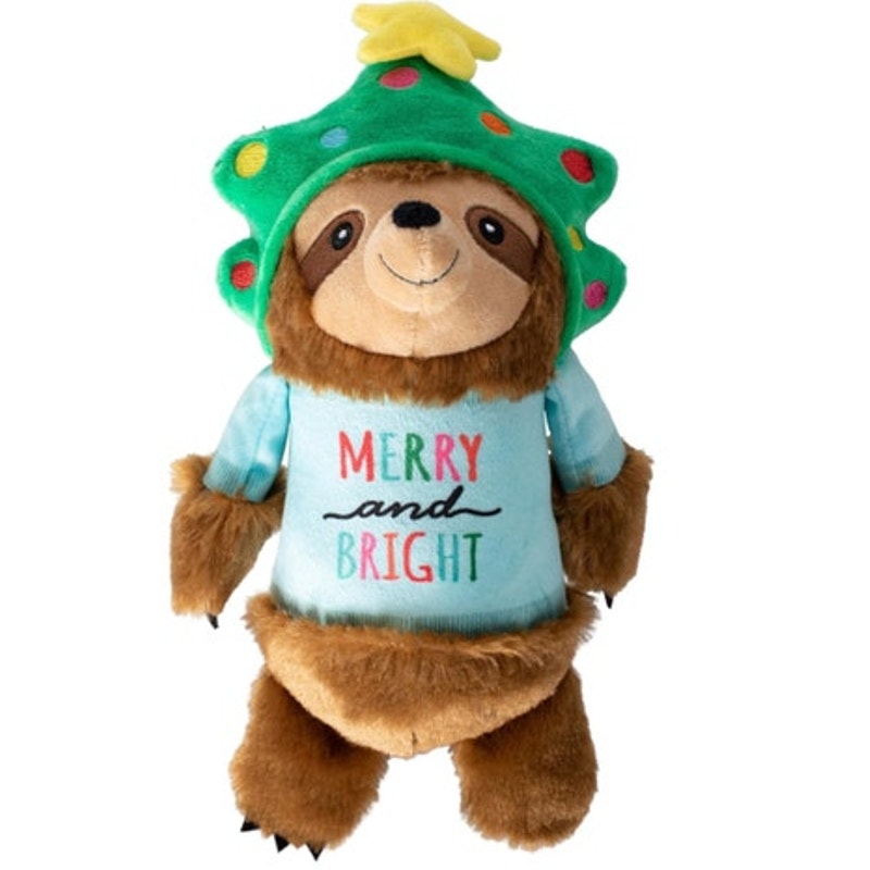 Fringe Best Dog Toybox "Merry and Bright" Sloth Dog Chew Toy