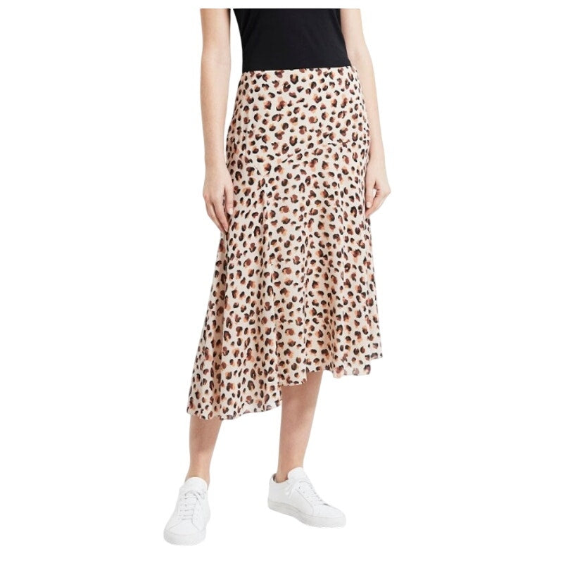 THEORY Asymmetrical Skirt in Leopard Silk
