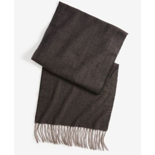 Style & Co. Fringe Detail Herringbone Scarf in Black Gray
