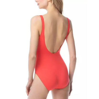 Michael Kors Lace-Up One-Piece Swimsuit In Coral