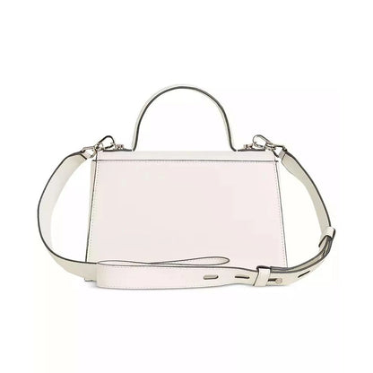 KARL LAGERFELD PARIS Tropez Small Leather Satchel in Winter White