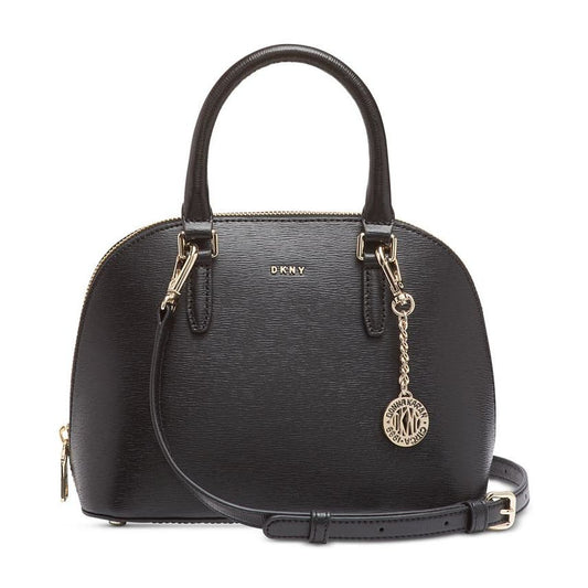 DKNY "Bryant" Dome Satchel with Convertible Strap In Black