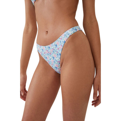 Cotton On Juniors Refined High Cut Bikini Bottoms in Blue Floral