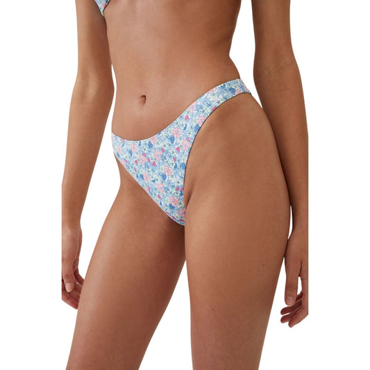 Cotton On Juniors Refined High Cut Bikini Bottoms in Blue Floral