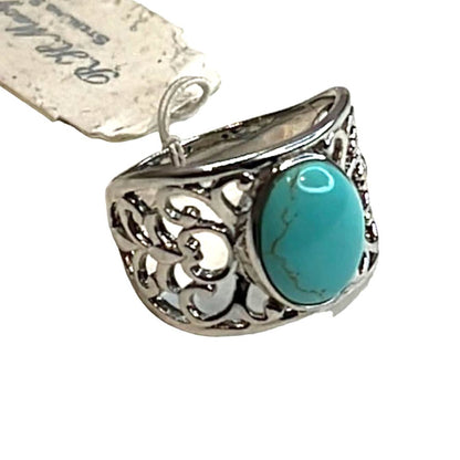 R. H. Macy Sterling Silver & Turquoise Filigree Ring