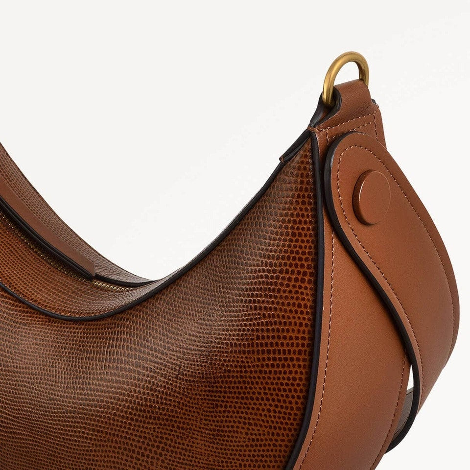 Radley London The Kensal Faux Lizard Small Ziptop Shoulder Bag In Medium Brown