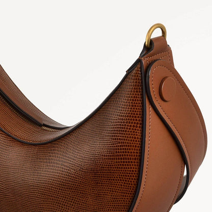 Radley London The Kensal Faux Lizard Small Ziptop Shoulder Bag In Medium Brown