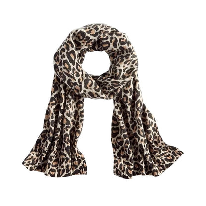 Charter Club Cashmere Leopard Muffler Scarf in Black Combo