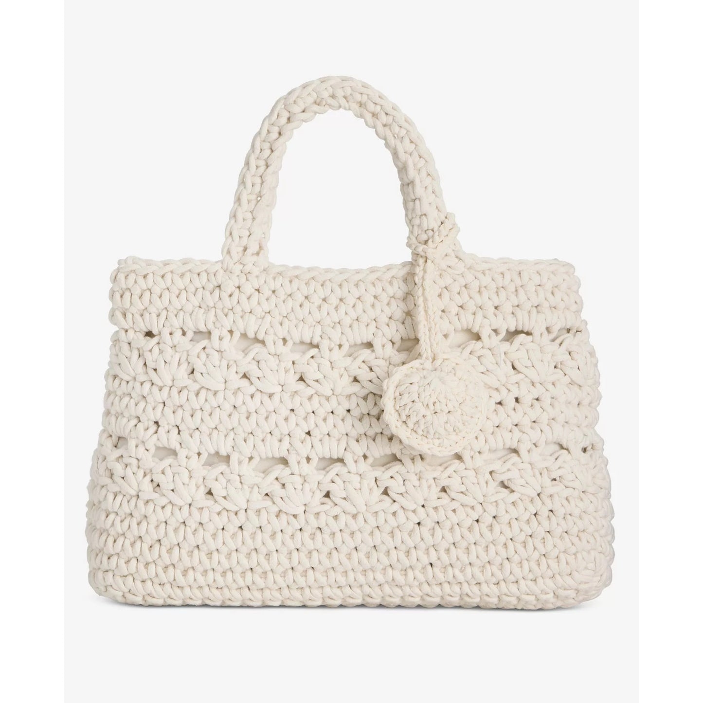 On 34th Crochet Medium Tote Bag In Ivory