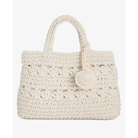 On 34th Crochet Medium Tote Bag In Ivory