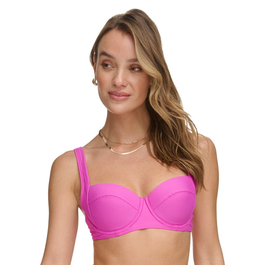 DKNY Women's Molded Underwire Bikini Top In Carnation Pink