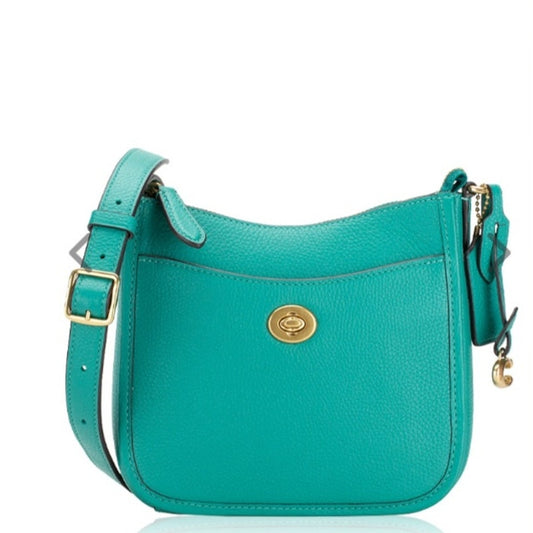 COACH CC390 Chaise 19 Leather Crossbody Bag Bright Green