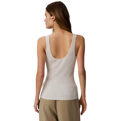 Calvin Klein Women's Ribbed Tank Top in Turtledove Ivory
