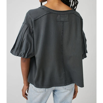 Free People Women's Blossom Tee In Charcoal Gray