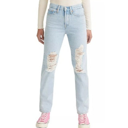 Levi's Women's Released Hem Straight Leg Jeans, Light Wash Flow Style