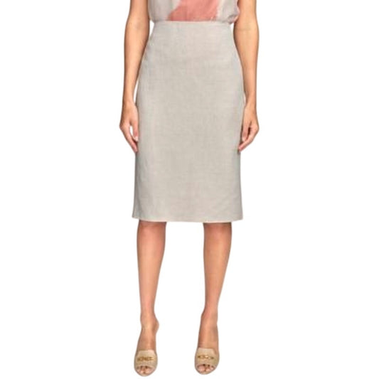 Donna Karan New York Women's Linen-Blend Pencil Skirt in Flax Tan