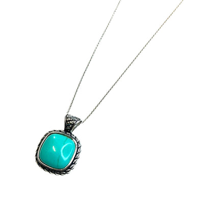 R. H. Macy Silver & Turquoise Square Necklace