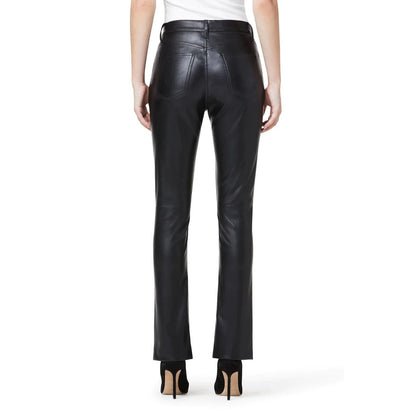 Hudson Barbara High Waist Straight Pant In Black Beauty Faux Leather