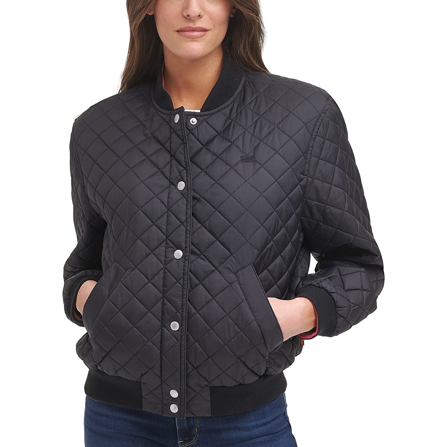 Levi's Women's Diamond Quilted Bomber Jacket in Black