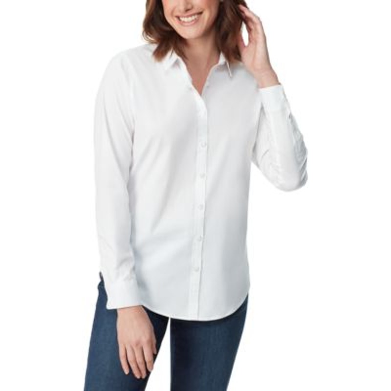 Gloria Vanderbilt Women's "Amanda" Long-Sleeve Button Up Top in Vintage White