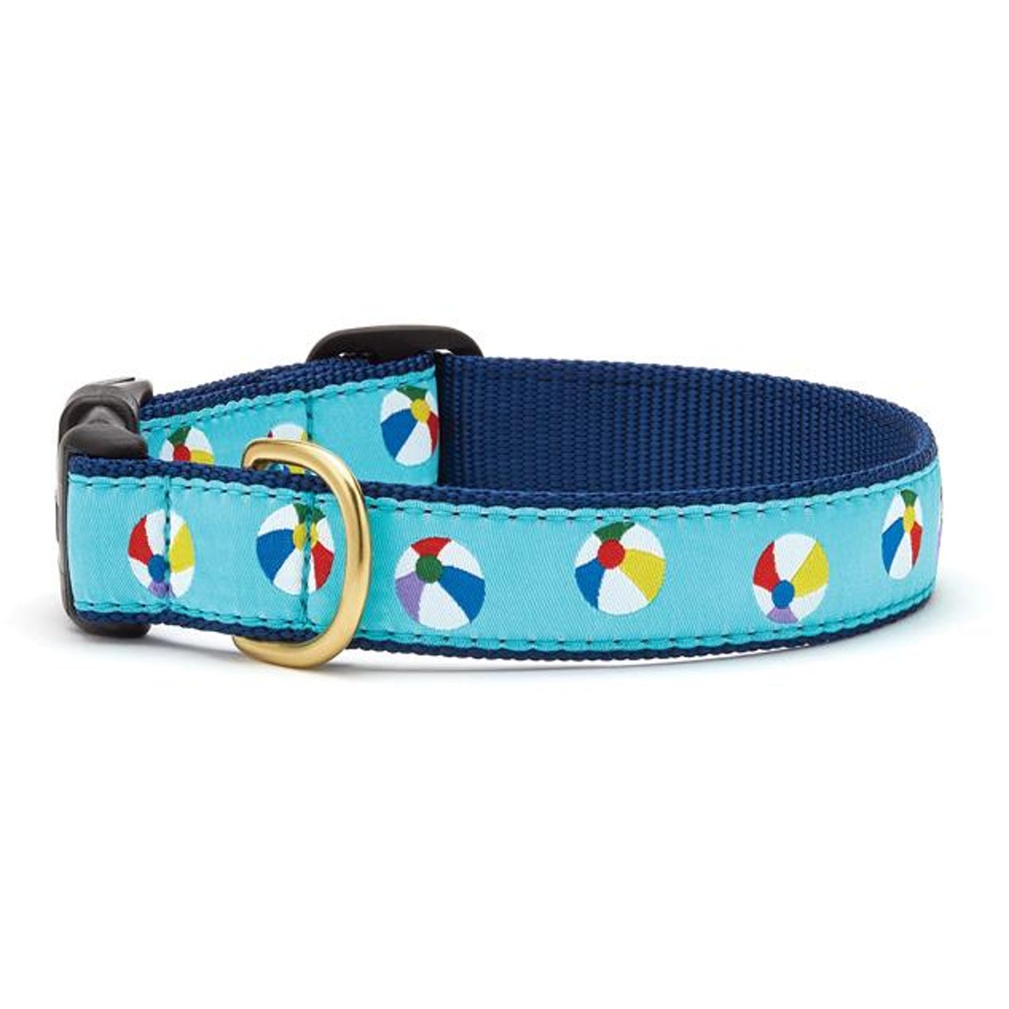 Up Country Blue Beach Ball Print Skinny Dog Collar