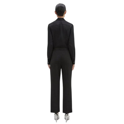THEORY Women's Treeca 4K Pull-On Pants in Double-Knit Jersey Black